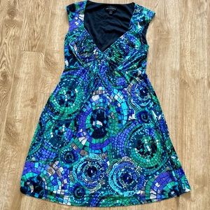 CONNECTED APPAREL Beautiful Empire Waist All-Over Stretch Dress in size 10